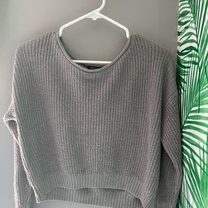 grey cropped sweater